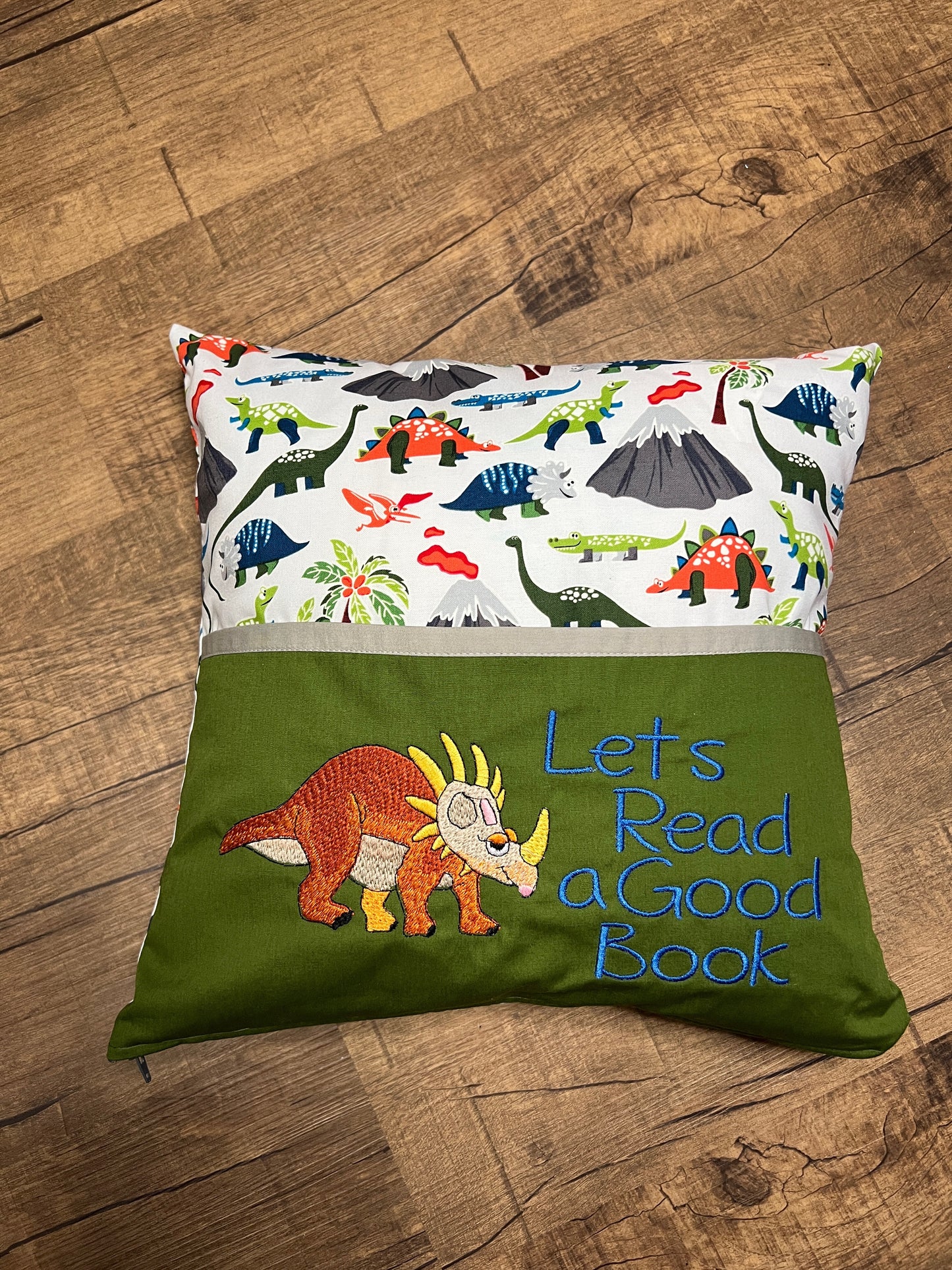 14" Pocket Pillow- Dinosaur