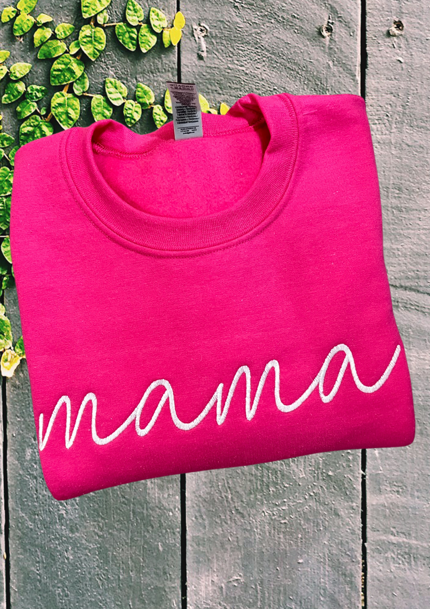 Sweatshirt - Mama Script, Hot Pink