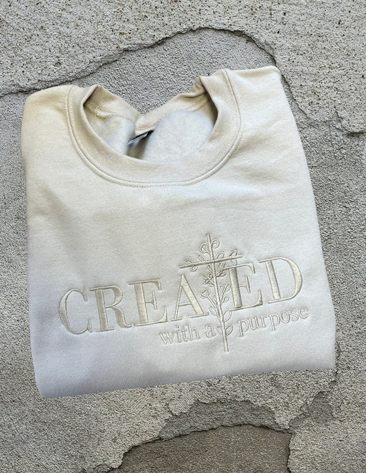 Sweatshirt - Created with a purpose, Sand