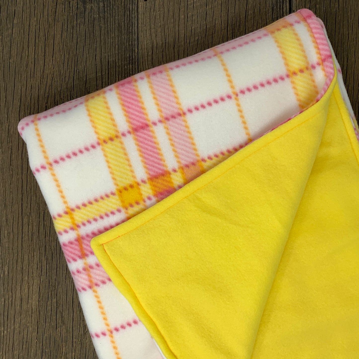 Fleece Baby Blanket - Pink Plaid