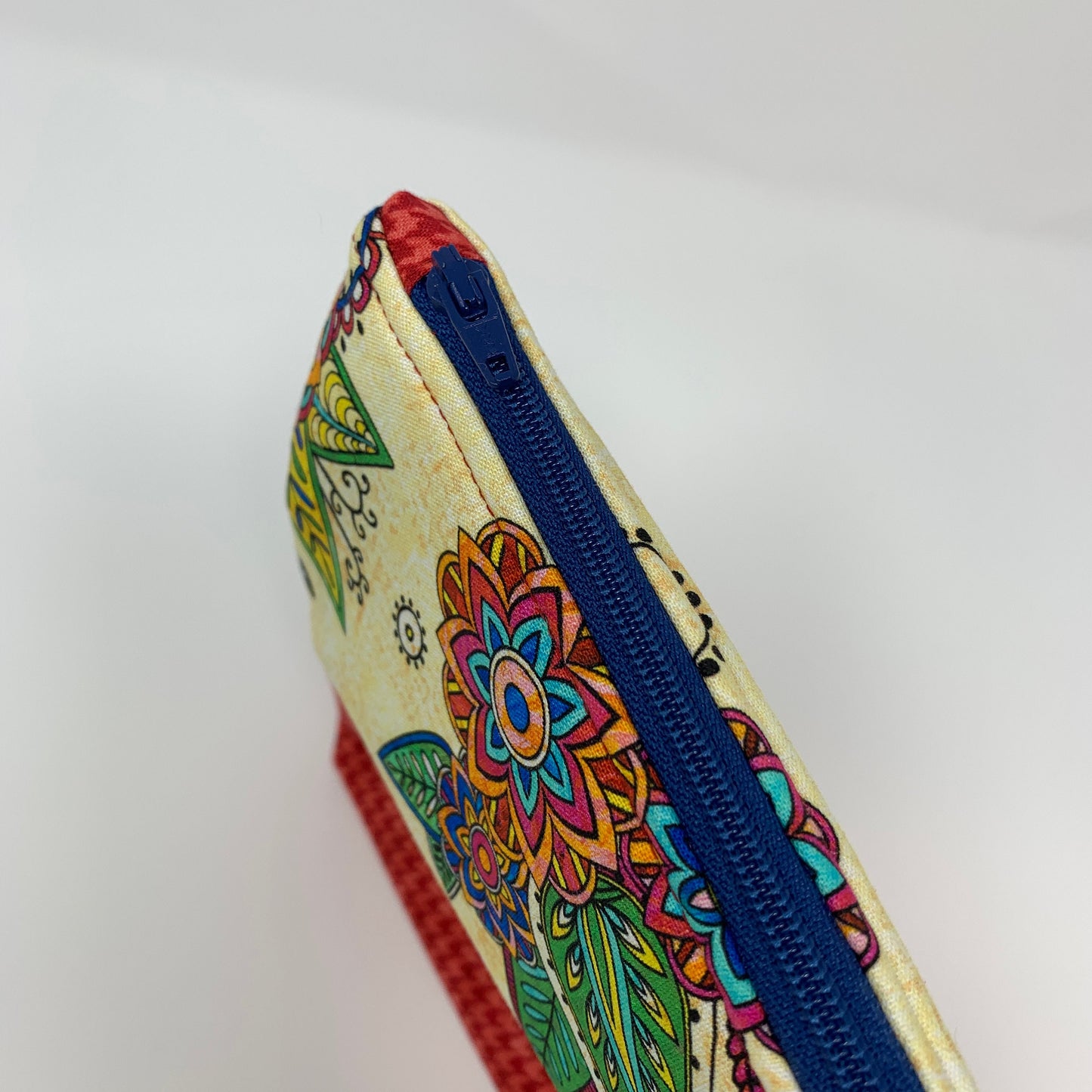 Zipper Bag, Red Floral, Rectangle